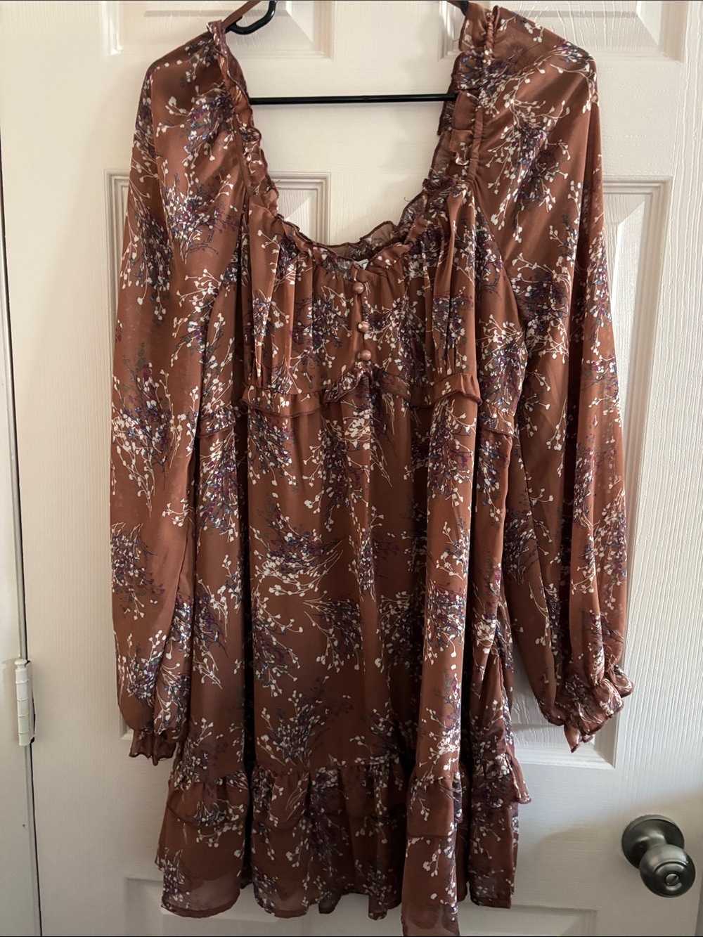 Love Riche Brown Floral Mini Dress